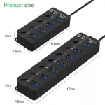 High Speed Usb 3.0 Hub 4 / 7 Port Usb3.0 Hub Splitter On/off Switch Led Indicator With Eu/us Power Adapter For Macbook Lap Pc