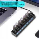 Multi Usb Hub 4/7 Ports High Speed Hub Usb 2.0 Splitter Adapter With Independent Switch For Pc Lap Computer Usb Expand