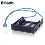 EN-LABS 2 x USB 3.0 FRONT PANEL W/3.5 "Device/HDD or 2.5" SSD/HDD to 5.25 Floppy to Optical Drive Bay Tray Bay Tray Bracket Converter
