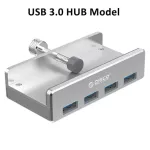 Orico Mh2ac-U3 Aluminum Alloy Clip-Type Usb 3.0 Hub 3 Ports High Speed Splitter Dock Station For Desk Lap With Card Reader
