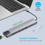 Type C to HDMI HUB USB C 4K PD 5A 87W Dock RJ45 LAN USB 3.1 Splitter USB-C Power Delivery Accessories for Imac Air Macbook Pro