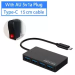 Usb C Hub Multi 3.0 For Macbook Pro Air Computer Pc Notebook Accessories Type-C 3.1 Splitter 4 Port Otg Hab With Power Adapter