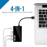 Usb C Hub Multi 3.0 For Macbook Pro Air Computer Pc Notebook Accessories Type-C 3.1 Splitter 4 Port Otg Hab With Power Adapter