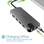 Usb Type C Hub Type-C Vga Adapter 10 In 1 Usb C To Usb 3.1 Dock Rj45 Lan Ethernet Tf Sd Reader Slot Pd Typec Hub Compatible