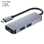 Usb C Hub To Hdmi-Compatible Rj45 100m Adapter Otg Thunderbolt 3 Dock With Pd Tf Sd For Macbook Pro/air M1 Type-C Adapter