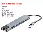 Usb C Hub To Hdmi-Compatible Rj45 100m Adapter Otg Thunderbolt 3 Dock With Pd Tf Sd For Macbook Pro/air M1 Type-C Adapter