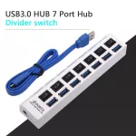 USB USB 3.0 Splitter Multi USB 7 Ports Hab with EU Plug Power Adapter 7 Switch for Charging TF SD Card Read Computer