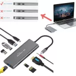 Multi Usb 3.0 4k Vga Rj45 Adapter To Splitter 3 Port Usb Hub Usb-C Type C For Macbook Usb Hub Lap Docking Station