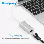 Windyoung Usbc Ethernet Adapter 10/100mbps Type C Rj45 Lan Adapter Usb-C Type-C Network Card Usb Ethernet For Macbook Chromebook