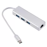 GRWIBEU USB 3.0 Hub Type C to Ethernet Network Adapter 1000 Mbps RJ45 USB 3.1 With 3 USB 3.0 Ports USB Splitter for MacBook Pro