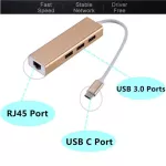 Grwibeou Usb 3.0 Hub Type C To Ethernet Network Adapter 1000 Mbps Rj45 Usb 3.1 With 3 Usb 3.0 Ports Usb Splitter For Macbook Pro