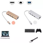 Grwibeou Usb 3.0 Hub Type C To Ethernet Network Adapter 1000 Mbps Rj45 Usb 3.1 With 3 Usb 3.0 Ports Usb Splitter For Macbook Pro