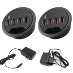 Eu Us Power Adapter Mounting In-Desk 4 Ports Usb 3.0 Hub Multi Splitter For Pc Desk Computer Lap Mouse Keyboard Cellphone
