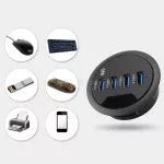 Eu Us Power Adapter Mounting In-Desk 4 Ports Usb 3.0 Hub Multi Splitter For Pc Desk Computer Lap Mouse Keyboard Cellphone