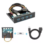 Usb 3.0 4 Ports 3.5 Inch Metal Front Panel 20 Pin Connector Usb Hub For Desk Pc Accessries