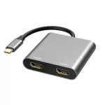Type C To Dual Hdmi 4 In 1 Type C Docking Station 4k Hd Adapter Compatible With Pd Converters Used For Laps Tv Monitors