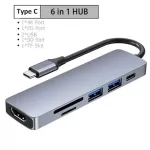 Usb3.0 Type C Hab Adapter 8 In 1 Multi Port Type C Dock For Macbook Pro With 4k 30hz Usbc Sd Tf Microsd Card Reader Hab Splitter