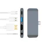 Ajiuyu USB C Hub for iPad Pro 12.9 11 Type C 3.1 Hub to HDMI USB3.0 PD POR 3.5mm USB-C Dock Adapter for MacBook