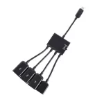 Universal 4 In1 Standard Micro Usb Otg Hub Extension Adapter Charging Cable For Android Phone Tablet Lh9s
