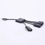 Universal 4 In1 Standard Micro Usb Otg Hub Extension Adapter Charging Cable For Android Phone Tablet Lh9s