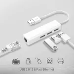 Usb Ethernet With 3 Port Usb Hub 2.0 Rj45 Lan Network Card Usb To Ethernet Adapter For Pc Rtl8152 Usb 2.0 Hub