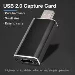 USB HDML Capture Card HDMI to USB 2.0 Video Capture Card Full 1080p HD Recorder Game/Video Live Streaming