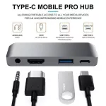 Usb Type-C Mobile Pro Hub Adapter With Usb-C Pd Charging 3.0 Tablet Jack For Ipad Usb Hub Headphone 3.5mm Pro J9w6