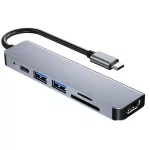 Usb Hub C Hub Adapter 6 In 1 Usb C To Usb 3.0 Hdmi-Compatible Dock For Macbook Pro For Nintendo Switch Usb-C Type C 3.0 Splitter