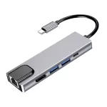 Usb Hub 3.0 Splitter Type C Hub Adapter Dock With 4k Hdmi Pd Rj45 Ethernet Lan Charge For Lap Pc Computer Mobile Hdd