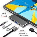 USB-C Hub to 4K HDMI with PD TF Card USB 3.0 3.5mm Jack Port Hub Type C Dock for iPad Pro 11 12.9 3rd 4th Gen