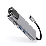 Usb Hub 3.0 Splitter Type C Hub Adapter Dock With 4k Hdmi Pd Rj45 Ethernet Lan Charge For Lap Pc Computer Mobile Hdd