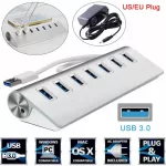 7 Port Aluminum Usb 3.0 Hub 5gbps High Speed Docking Station With Ac Power Adapter Support Usb 2.0 For Pc Lap Mac Macbook