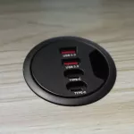 Eu Us Mounting In-Desk 4 Ports Usb 3.0 Usb C Type C Hub Power Adapter Multi Splitter For Pc Lap Computer Cellphone Tablet