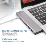 7-In-1 Usb C Hub For Macbook Air 13 Hdmi Adapter Dual Hub Type-C Compatible For / Macbook Pro Macbook Pro