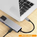 Usb Hub 3.0 Splitter Type C Hub Adapter Dock With 4k Hdmi Pd Rj45 Ethernet Lan Charge For Lap Pc Computer Mobile Hdd