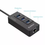 Orico Hr01-U3 Usb 3.0 Hub With External Rj45 Gigabit Network Card Superspeed 5gbps - Black