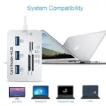 Usb Hub 3.0 Multi Splitter Port Sd Card Reader For Macbook Pro Computer Pc Lap Accessories Usb 3.1 C Hub With Power Adapter