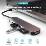 Goojodoq Usb Hub C Hub Hdmi Adapter 6 In 1 Usb C To Usb 3.0 Dock For Macbook Pro Accessories Usb-C Type C 3.1 Splitter Usb C Hub