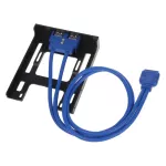 New 20 Pin 3.5" Floppy Bay Front Panel 2 Ports Usb 3.0 Expansion Adapter Connector