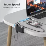 Orico Usb 3.0 Hub Powered With Charging Multi 4 Ports Desk Clip Usb Splitter Adapter Sd Card Reader For Pc Computer Accessories