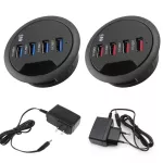 Eu Us Power Adapter Mounting In-Desk 4 Ports Usb 3.0 Hub Multi Splitter For Pc Desk Computer Lap Mouse Keyboard