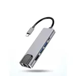 Usb C Hub Multiport Adapter With 1000m Rj45 Gigabit Ethernet Usb3.0 4k Hdmi Output Network For Macbook Pro Typec Windows Laps