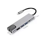 Usb C Hub Multiport Adapter With 1000m Rj45 Gigabit Ethernet Usb3.0 4k Hdmi Output Network For Macbook Pro Typec Windows Laps