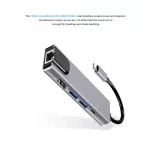 Usb C Hub Multiport Adapter With 1000m Rj45 Gigabit Ethernet Usb3.0 4k Hdmi Output Network For Macbook Pro Typec Windows Laps