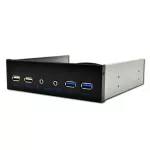 5.25 Inch Desk Pc Case Internal Front Panel Usb Hub 2 Ports Usb 3.0 And 2 Ports Usb 2.0 With Hd Audio Port 20 Pin Connector