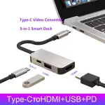 Usb Type C 3.1 To Hdmi-Compatible Usb 3.0 Dock Hub 3 In 1 Usb C Adapter 4k Video Pd Charge Converter For Macbook/pro/chromebook