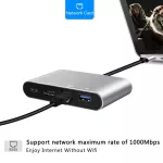 4 In 1 Usb Type-C To Hdmi 4k Rj45 Gigabit Ethernet Network Card Type-C Pd Otg Hub Adapter Cable For Macbook Usb-C Splitter