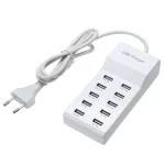 High Speed 10 Ports 5v Usb Hub Ac Charger Strip Adapter Portable Usb Power Adapter For Home Office Travel Eu Plug