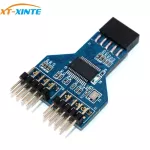 9 Pin Usb Header Female 1 To 2 Male Board 9-Pin Usb Hub Usb 2.0 9 Pin Connector Adapter For Nzxt Liquid Cooling For Rgb Splitter