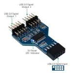 9 Pin Usb Header Female 1 To 2 Male Board 9-Pin Usb Hub Usb 2.0 9 Pin Connector Adapter For Nzxt Liquid Cooling For Rgb Splitter